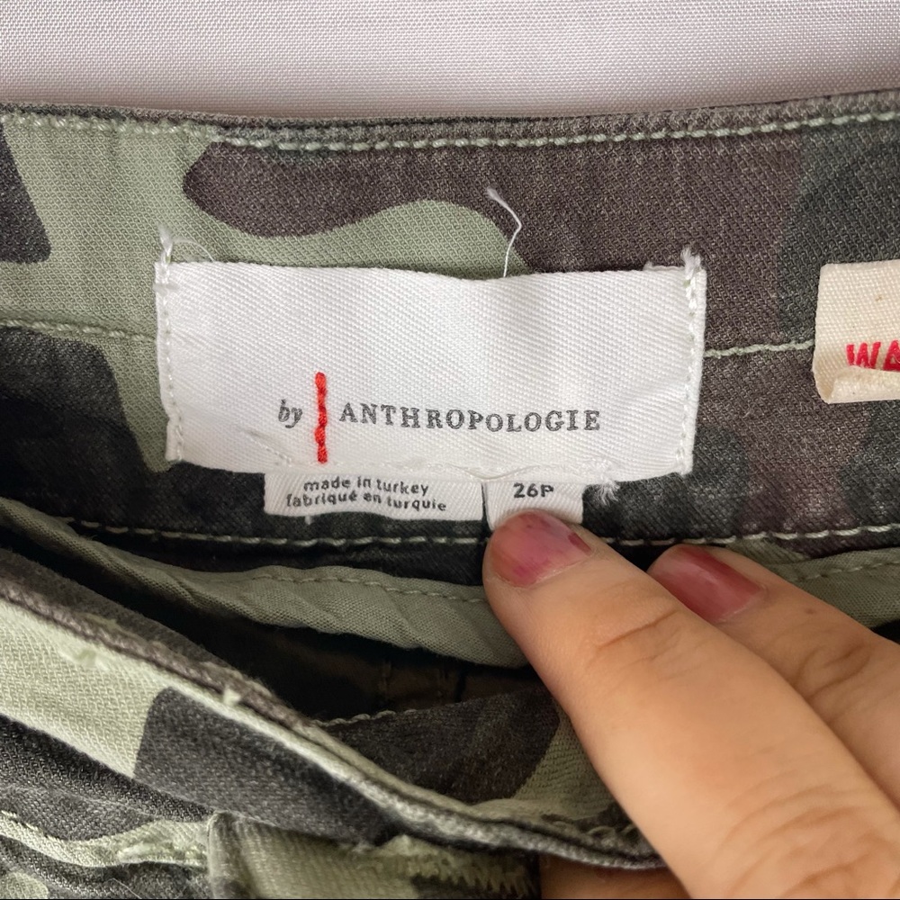 Anthropologie Camouflage Ankle Crop Pants - Olive & Dark Green - Picture 6 of 6